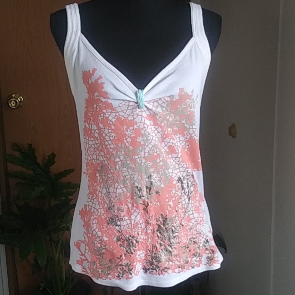 NWOT DKNY 🆕botanical embroidered TANK TOP